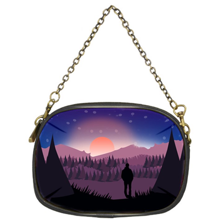 Dusk Sunset Dawn Sky Evening Chain Purse (Two Sides)