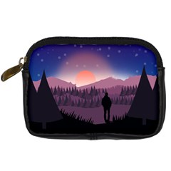 Dusk Sunset Dawn Sky Evening Digital Camera Leather Case by Sudhe