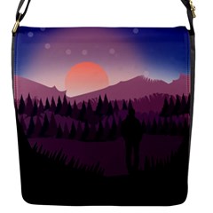 Dusk Sunset Dawn Sky Evening Flap Closure Messenger Bag (s) by Sudhe