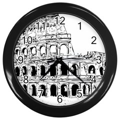 Line Art Architecture Wall Clock (black) by Sudhe