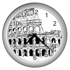 Line Art Architecture Wall Clock (silver) by Sudhe