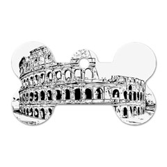 Line Art Architecture Dog Tag Bone (two Sides) by Sudhe