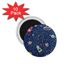 Cat Cosmos Cosmonaut Rocket 1 75  Magnets (10 Pack)  by Sudhe