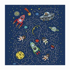 Cat Cosmos Cosmonaut Rocket Medium Glasses Cloth (2-side) by Sudhe