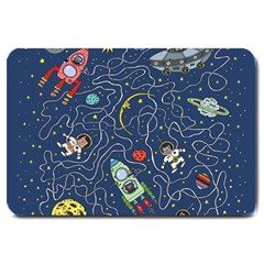 Cat Cosmos Cosmonaut Rocket Large Doormat  by Sudhe