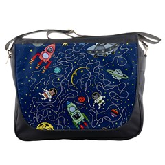 Cat Cosmos Cosmonaut Rocket Messenger Bag by Sudhe