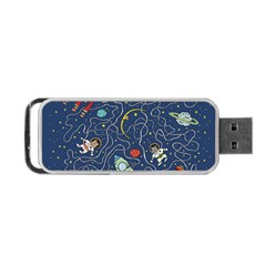 Cat Cosmos Cosmonaut Rocket Portable Usb Flash (one Side) by Sudhe