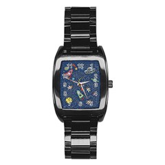 Cat Cosmos Cosmonaut Rocket Stainless Steel Barrel Watch by Sudhe