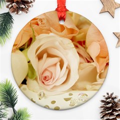 Roses Plate Romantic Blossom Bloom Ornament (round) by Sudhe