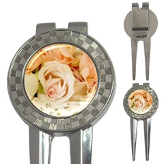 Roses Plate Romantic Blossom Bloom 3-in-1 Golf Divots by Sudhe