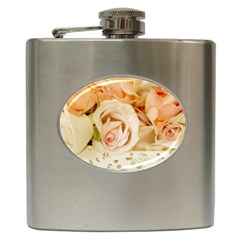 Roses Plate Romantic Blossom Bloom Hip Flask (6 Oz) by Sudhe