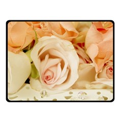 Roses Plate Romantic Blossom Bloom Fleece Blanket (small)