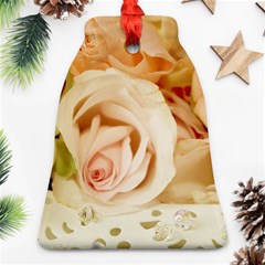 Roses Plate Romantic Blossom Bloom Bell Ornament (two Sides) by Sudhe