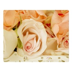 Roses Plate Romantic Blossom Bloom Double Sided Flano Blanket (large)  by Sudhe