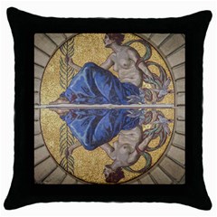 Mosaic Painting Glass Decoration Throw Pillow Case (black) by Sudhe