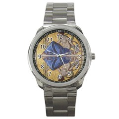 Mosaic Painting Glass Decoration Sport Metal Watch by Sudhe