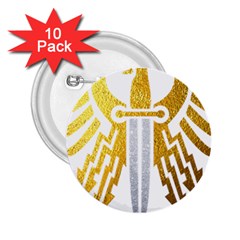 Knife Revenge Emblem Bird Eagle 2 25  Buttons (10 Pack)  by Sudhe