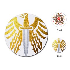 Knife Revenge Emblem Bird Eagle Playing Cards (round) by Sudhe