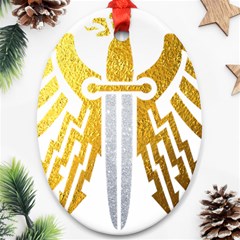 Knife Revenge Emblem Bird Eagle Oval Ornament (two Sides) by Sudhe