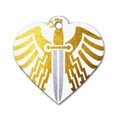 Knife Revenge Emblem Bird Eagle Dog Tag Heart (one Side) by Sudhe