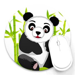 Giant Panda Bear Round Mousepads by Sudhe