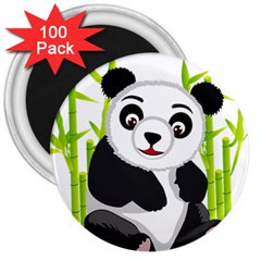 Giant Panda Bear 3  Magnets (100 Pack) by Sudhe