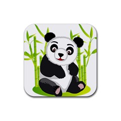 Giant Panda Bear Rubber Coaster (square) 