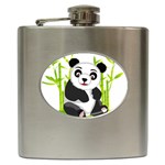 Giant Panda Bear Hip Flask (6 oz) Front