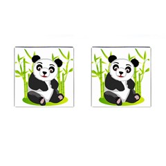 Giant Panda Bear Cufflinks (square) by Sudhe