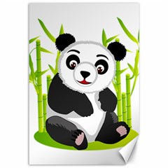 Giant Panda Bear Canvas 12  X 18  by Sudhe