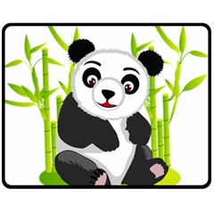 Giant Panda Bear Fleece Blanket (medium)  by Sudhe