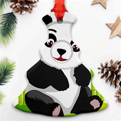 Giant Panda Bear Christmas Tree Ornament (two Sides) by Sudhe