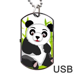 Giant Panda Bear Dog Tag Usb Flash (one Side) by Sudhe