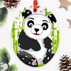 Giant Panda Bear Ornament (oval Filigree) by Sudhe