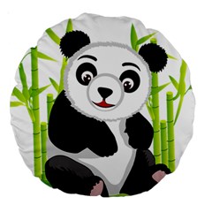 Giant Panda Bear Large 18  Premium Round Cushions by Sudhe