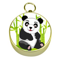 Giant Panda Bear Gold Compasses by Sudhe