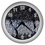 Asphalt road  Wall Clock (Silver) Front