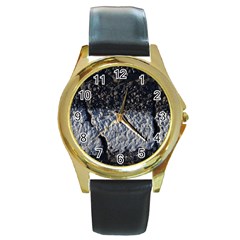 Asphalt Road  Round Gold Metal Watch by rsooll