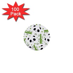 Giant Panda Bear Bamboo Icon Green Bamboo 1  Mini Buttons (100 Pack)  by Sudhe