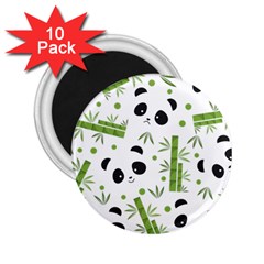 Giant Panda Bear Bamboo Icon Green Bamboo 2 25  Magnets (10 Pack)  by Sudhe