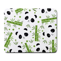 Giant Panda Bear Bamboo Icon Green Bamboo Large Mousepads by Sudhe