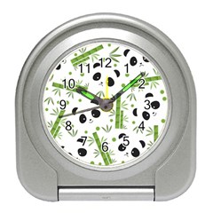 Giant Panda Bear Bamboo Icon Green Bamboo Travel Alarm Clock by Sudhe