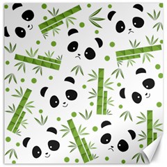 Giant Panda Bear Bamboo Icon Green Bamboo Canvas 12  X 12  by Sudhe