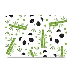 Giant Panda Bear Bamboo Icon Green Bamboo Plate Mats by Sudhe