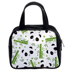 Giant Panda Bear Bamboo Icon Green Bamboo Classic Handbag (two Sides) by Sudhe