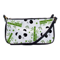 Giant Panda Bear Bamboo Icon Green Bamboo Shoulder Clutch Bag by Sudhe