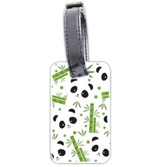 Giant Panda Bear Bamboo Icon Green Bamboo Luggage Tags (two Sides) by Sudhe