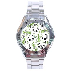 Giant Panda Bear Bamboo Icon Green Bamboo Stainless Steel Analogue Watch by Sudhe