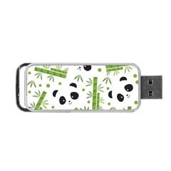 Giant Panda Bear Bamboo Icon Green Bamboo Portable Usb Flash (one Side) by Sudhe