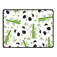 Giant Panda Bear Bamboo Icon Green Bamboo Double Sided Fleece Blanket (small)  by Sudhe